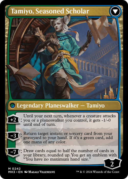 Tamiyo, Inquisitive Student // Tamiyo, Seasoned Scholar (MH3-242) - mythic - Foil