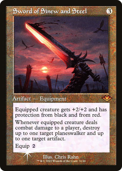 Sword of Sinew and Steel (MH1-031) - mythic - Etched Foil