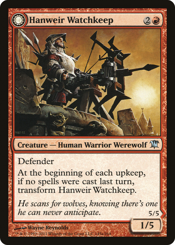 Hanweir Watchkeep // Bane of Hanweir (ISD-145) - uncommon: (Double Faced Transform)