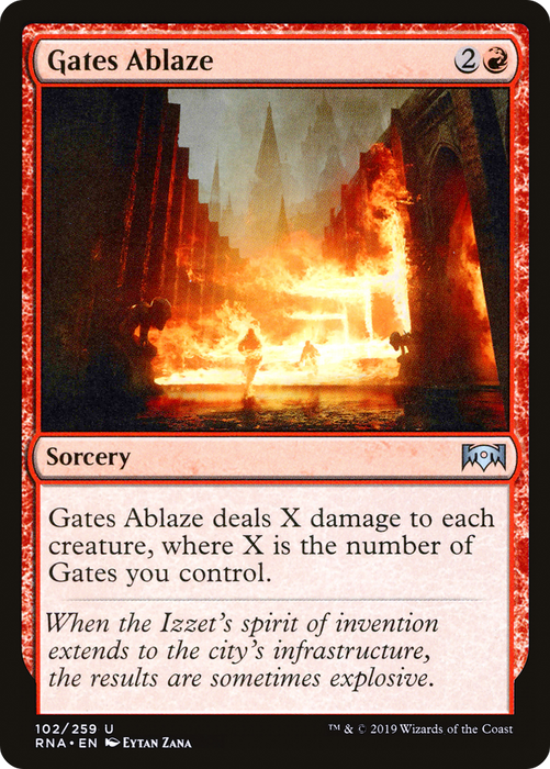 Gates Ablaze (RNA-102) - uncommon - Foil