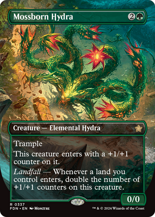 Mossborn Hydra (FDN-337) - rare (Borderless)