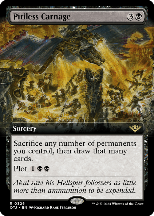 Pitiless Carnage (OTJ-326) - rare: (Extended Art) - Foil