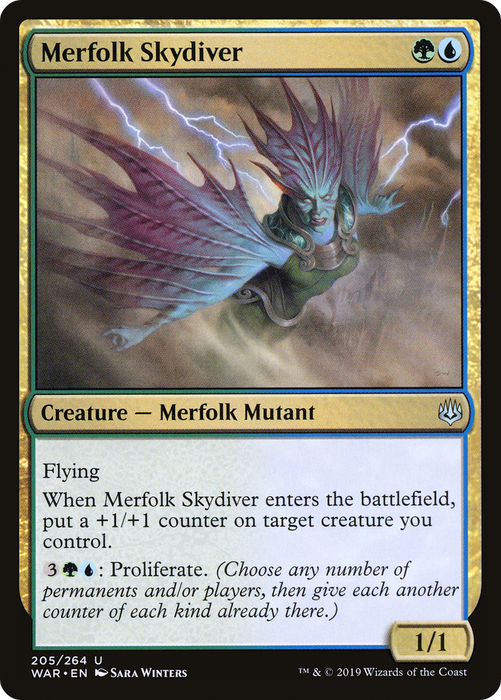 Merfolk Skydiver (WAR-205) - uncommon - Foil