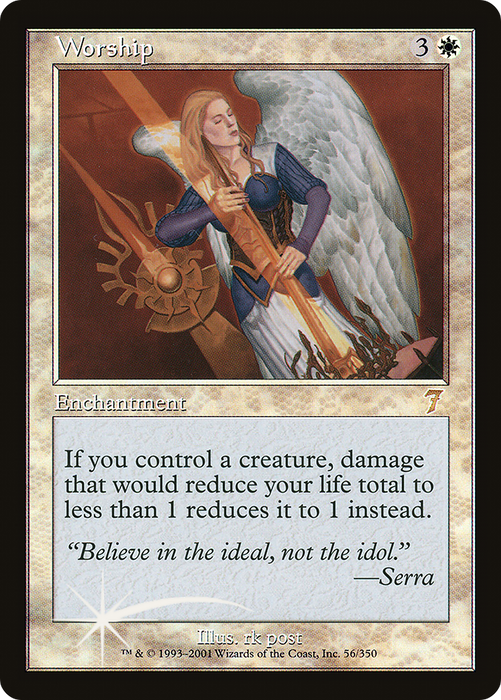 Worship (7ED-56★) - rare - Foil