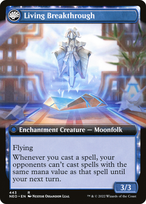 Inventive Iteration // Living Breakthrough (NEO-443) - rare: (Extended Art, fandfc, enchantment) - Foil