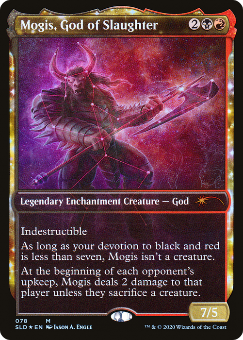 Mogis, God of Slaughter (SLD-078) - mythic: (enchantment, Showcase) - Foil