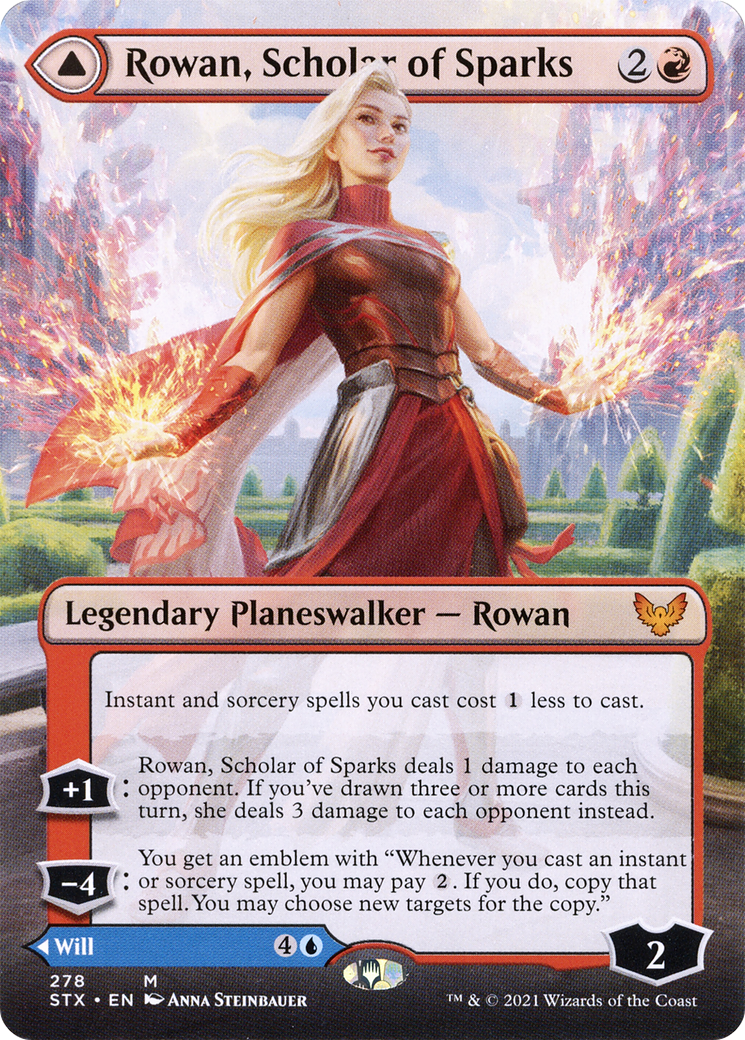 Rowan, Scholar of Sparks // Will, Scholar of Frost (STX-278) - mythic (Borderless) - Foil