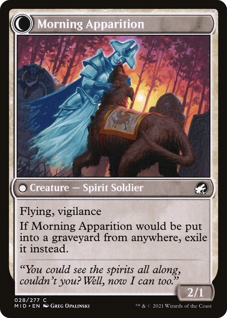 Mourning Patrol // Morning Apparition (MID-028) - common: (Double Faced Transform) - Foil