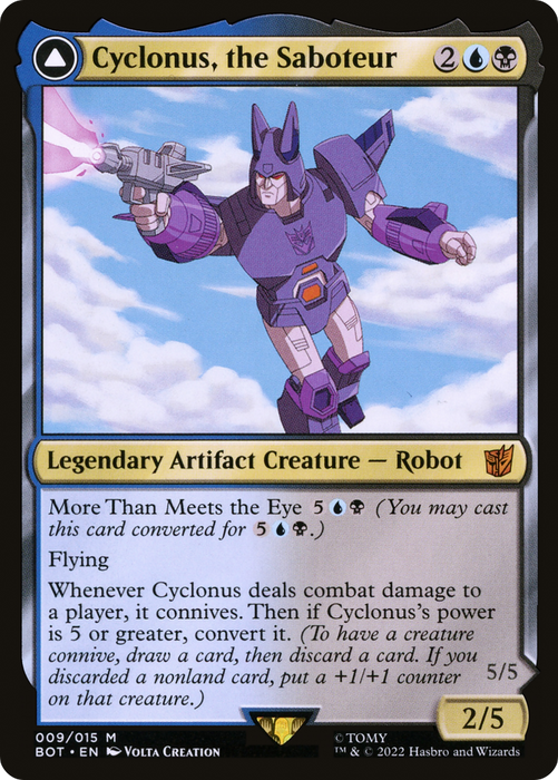 Cyclonus, the Saboteur // Cyclonus, Cybertronian Fighter (BOT-009) - mythic: (convertdfc) - Foil