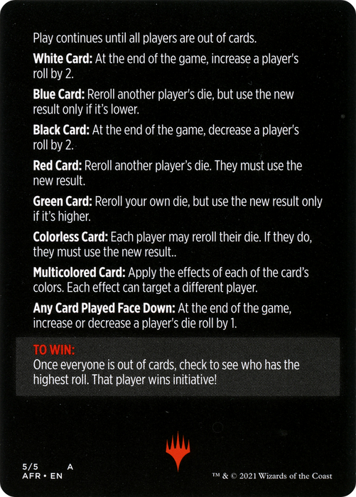 Roll for Initiative // Roll for Initiative (cont'd) (MAFR-005) - common - Foil