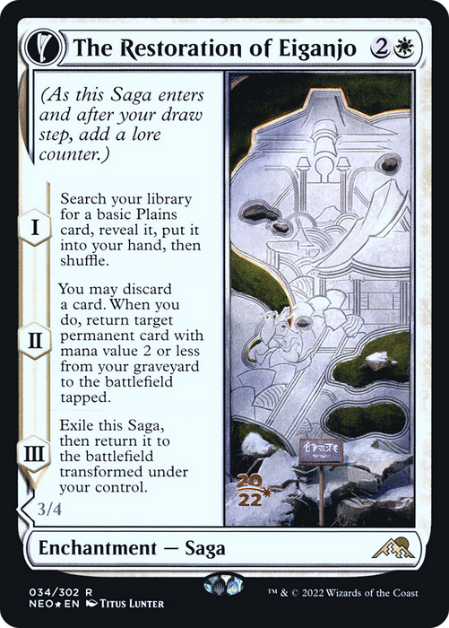 The Restoration of Eiganjo // Architect of Restoration (PRE-34S) - rare: (fandfc, enchantment) - Foil