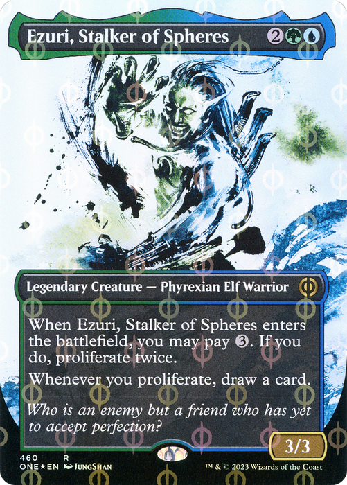 Ezuri, Stalker of Spheres (ONE-460) - rare: (Showcase) (Borderless) - Foil