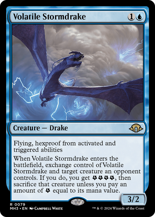 Volatile Stormdrake (MH3-079) - rare - Foil