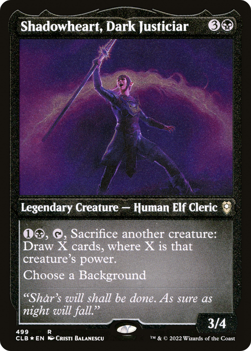 Shadowheart, Dark Justiciar (CLB-499) - rare - Etched Foil