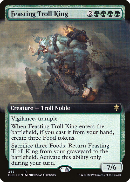 Feasting Troll King (ELD-368) - rare: (Extended Art)