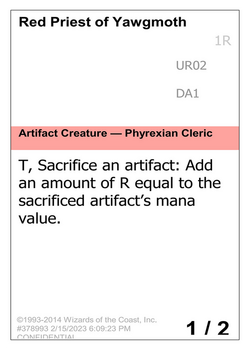 Red Priest of Yawgmoth (UNK-UR02B) - uncommon