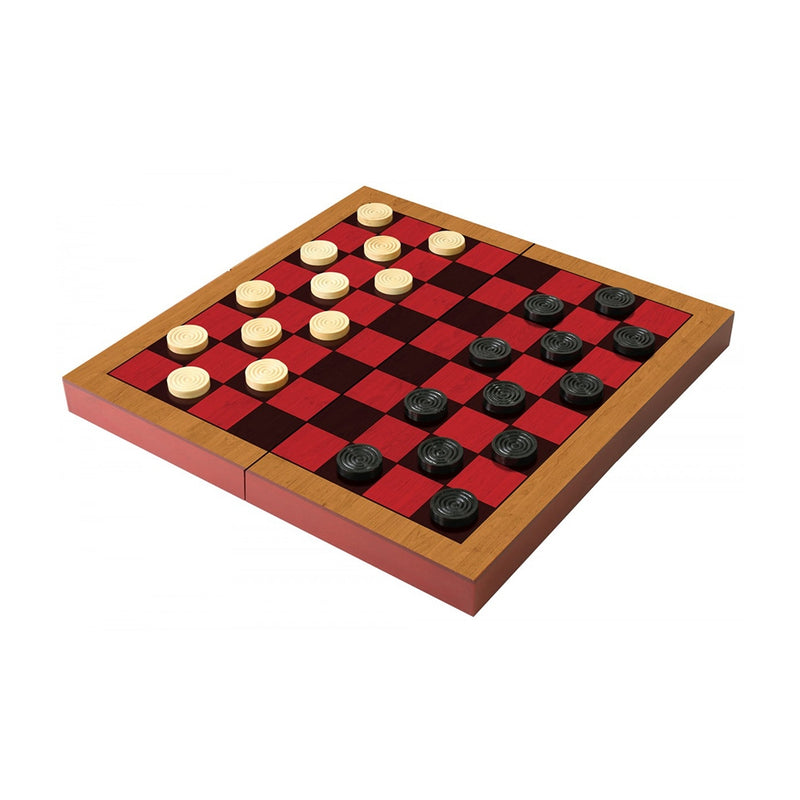 Jeu de Dame en Bois Portatif (multilingue)
