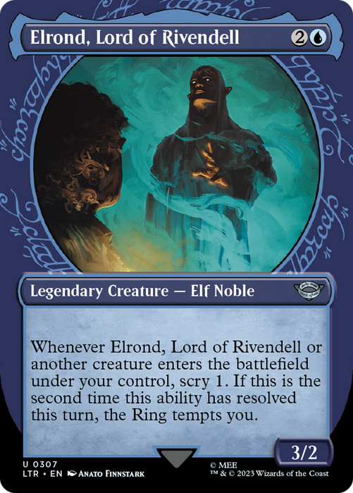 Elrond, Lord of Rivendell (LTR-307) - uncommon: (Showcase) (Borderless) - Foil