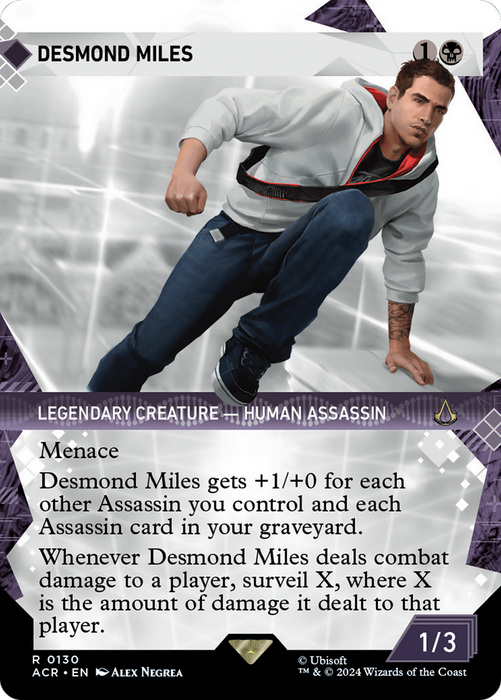 Desmond Miles (ACR-130) - rare: (Showcase) (Borderless) - Foil