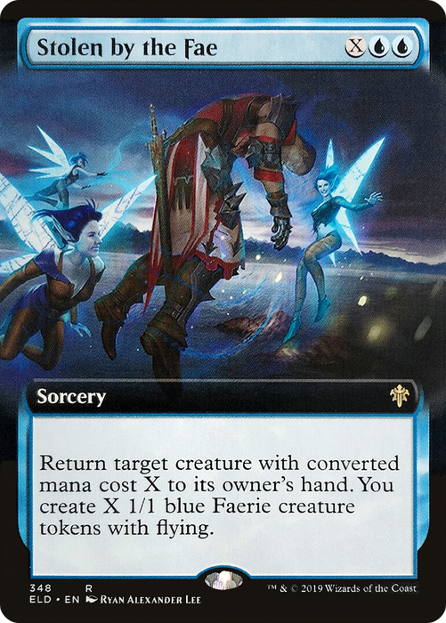 Stolen by the Fae (ELD-348) - rare: (Extended Art) - Foil