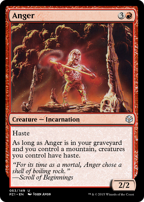 Anger (PZ1-053) - uncommon - Foil