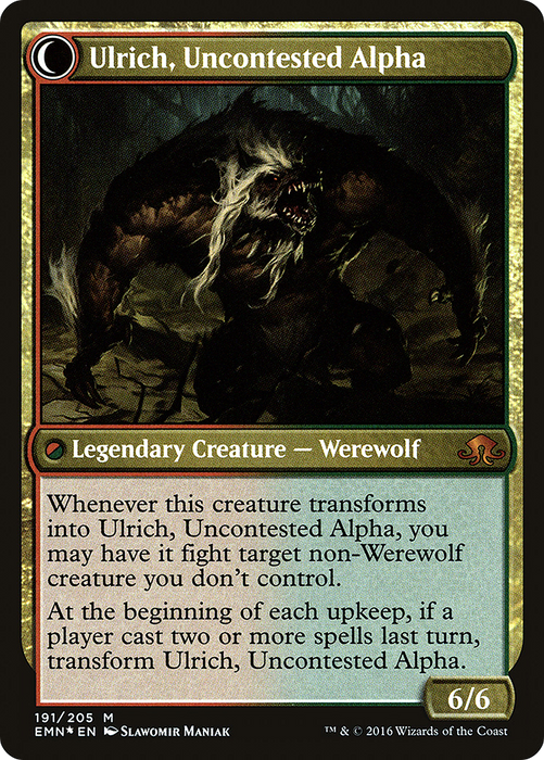 Ulrich of the Krallenhorde // Ulrich, Uncontested Alpha (PRE-191S) - mythic: (Double Faced Transform) - Foil