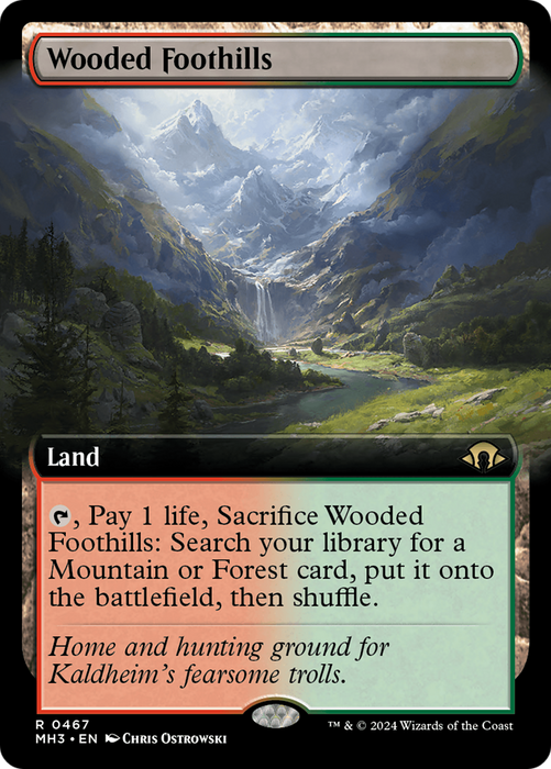 Wooded Foothills (MH3-467) - rare: (Extended Art) - Foil