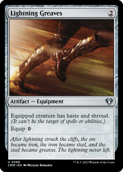 Lightning Greaves (CMM-398) - uncommon - Foil