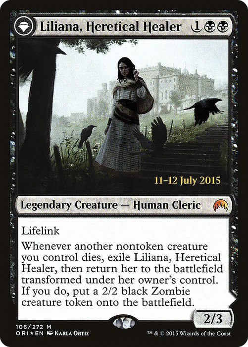 Liliana, Heretical Healer // Liliana, Defiant Necromancer (PRE-106S) - mythic: (originpwdfc) - Foil