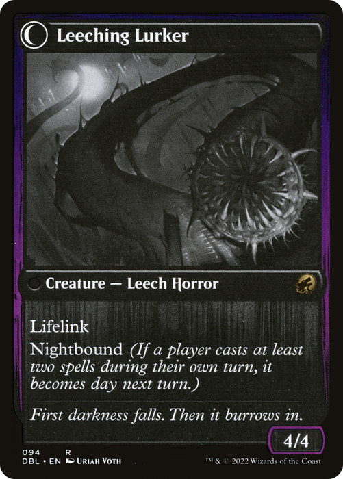 Curse of Leeches // Leeching Lurker (DBL-094) - rare: (Double Faced Transform)