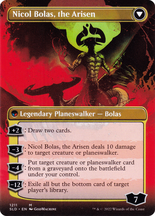 Nicol Bolas, the Ravager // Nicol Bolas, the Arisen (SLD-1211) - mythic (Borderless)