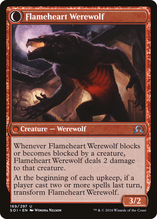 Kessig Forgemaster // Flameheart Werewolf (SOI-169) - uncommon: (Double Faced Transform)