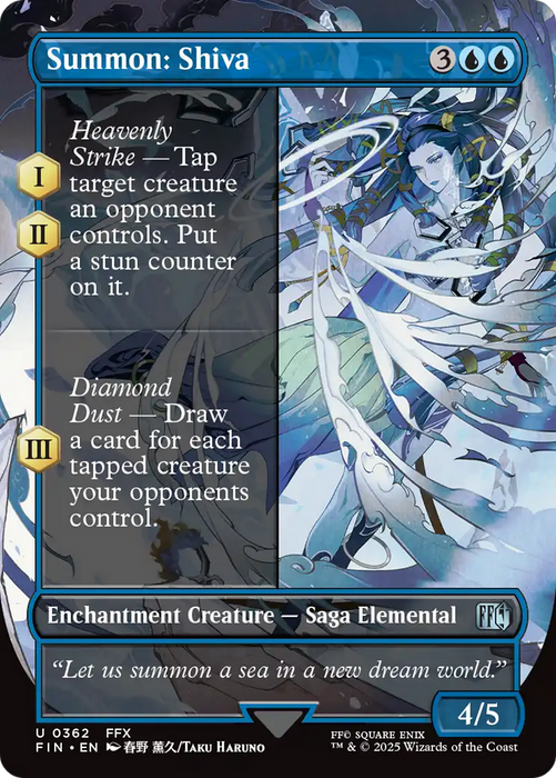 Summon: Shiva (FIN-362) - uncommon: (enchantment) (Borderless) - Foil