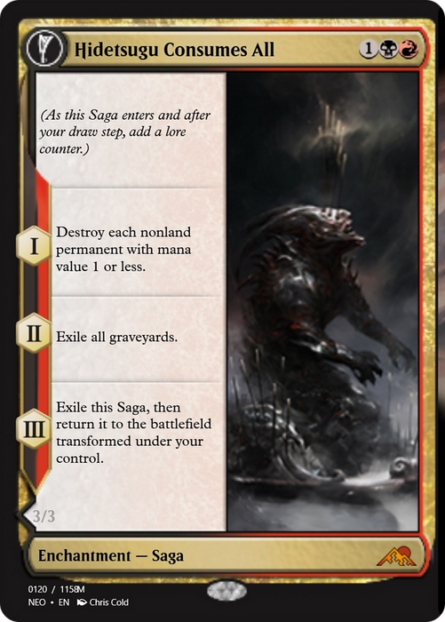 Hidetsugu Consumes All // Vessel of the All-Consuming (PRM-98105) - mythic: (enchantment) - Foil