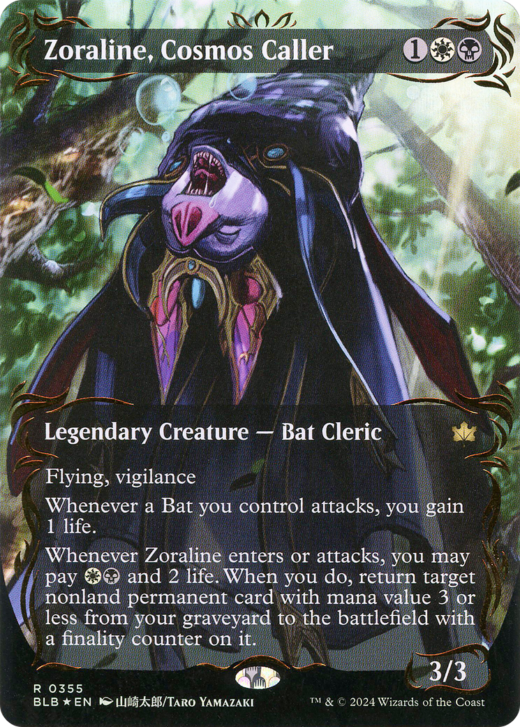 Zoraline, Cosmos Caller (BLB-355) - rare: (Showcase) (Borderless) - Foil