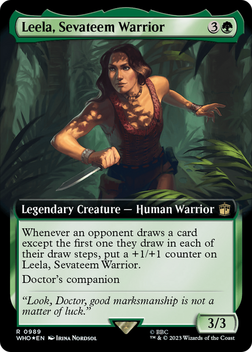 Leela, Sevateem Warrior (WHO-989) - rare: (Extended Art) - Foil