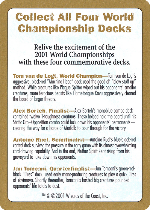 2001 World Championships Ad (WCD-000) - common