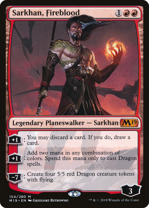 Sarkhan, Fireblood (M19-154) - mythic - Foil