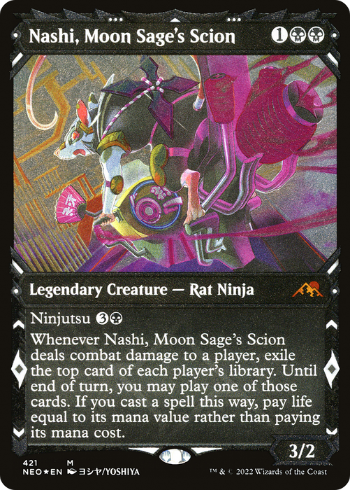 Nashi, Moon Sage's Scion (NEO-421) - mythic: (Showcase) - Etched Foil