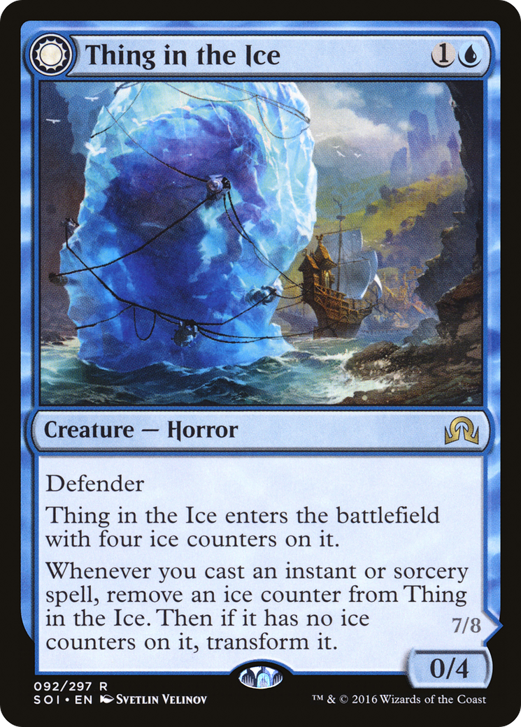 Thing in the Ice // Awoken Horror (SOI-092) - rare: (Double Faced Transform) - Foil