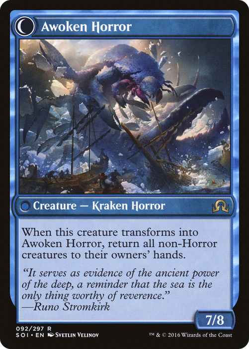 Thing in the Ice // Awoken Horror (SOI-092) - rare: (Double Faced Transform) - Foil