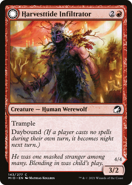 Harvesttide Infiltrator // Harvesttide Assailant (MID-143) - common: (Double Faced Transform) - Foil