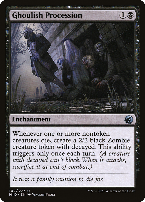 Ghoulish Procession (MID-102) - uncommon - Foil
