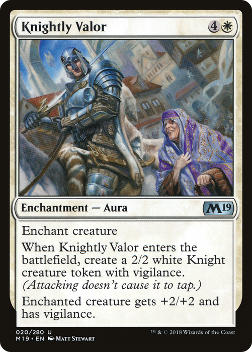 Knightly Valor (M19-020) - uncommon