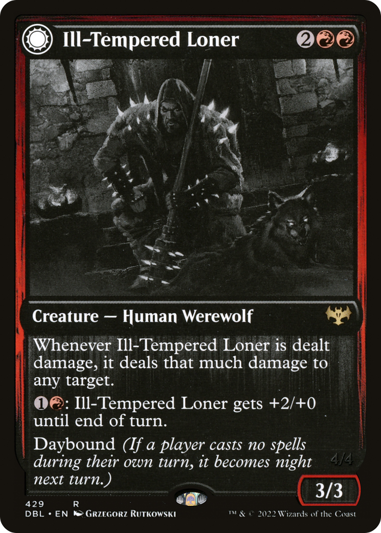 Ill-Tempered Loner // Howlpack Avenger (DBL-429) - rare: (Double Faced Transform) - Foil