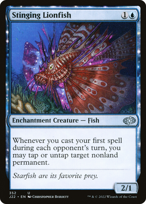 Stinging Lionfish (J22-352) - uncommon: (enchantment)