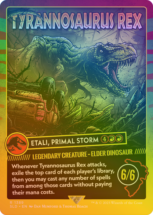 Etali, Primal Storm (SLD-1389★) - rare / Tyrannosaurus Rex (Borderless) - Foil