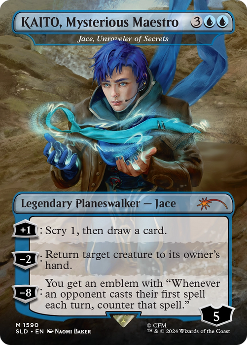 Jace, Unraveler of Secrets (SLD-1590) - mythic / KAITO, Mysterious Maestro (Borderless) - Foil