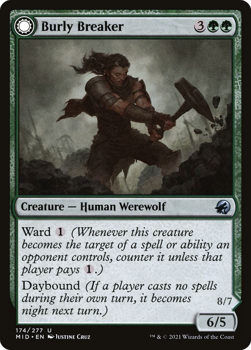 Burly Breaker // Dire-Strain Demolisher (MID-174) - uncommon: (Double Faced Transform) - Foil