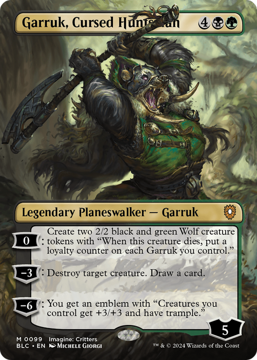 Garruk, Cursed Huntsman (BLC-099) - mythic (Borderless) - Foil